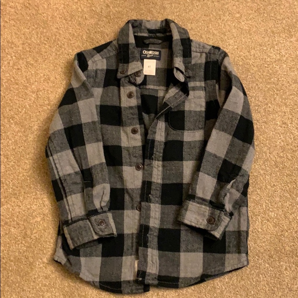 Long sleeve flannel boys shirt